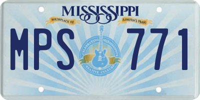 MS license plate MPS771