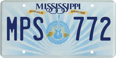 MS license plate MPS772