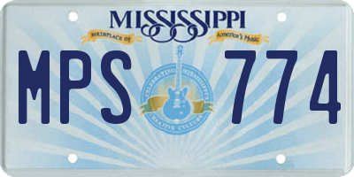 MS license plate MPS774
