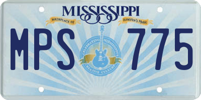 MS license plate MPS775