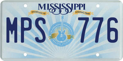 MS license plate MPS776
