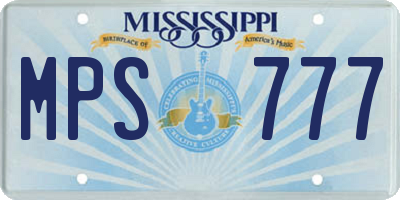 MS license plate MPS777