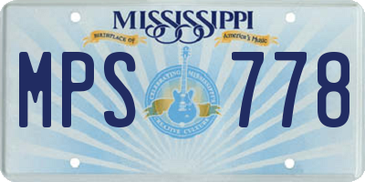 MS license plate MPS778