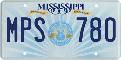MS license plate MPS780