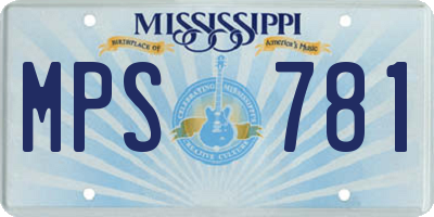 MS license plate MPS781