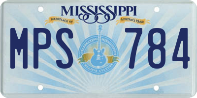 MS license plate MPS784