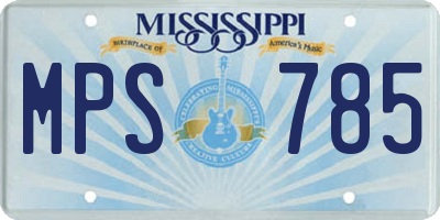 MS license plate MPS785