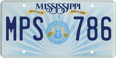 MS license plate MPS786