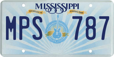 MS license plate MPS787