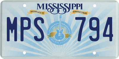 MS license plate MPS794