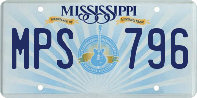 MS license plate MPS796