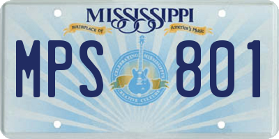 MS license plate MPS801