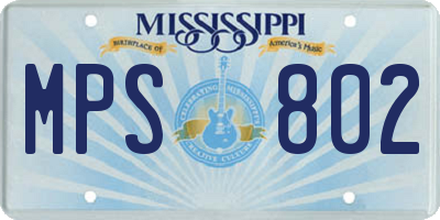 MS license plate MPS802