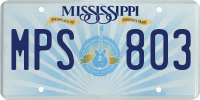 MS license plate MPS803