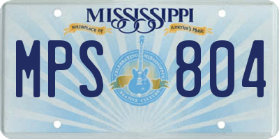 MS license plate MPS804