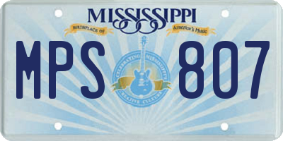 MS license plate MPS807