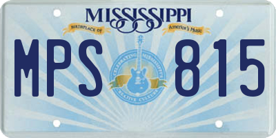 MS license plate MPS815