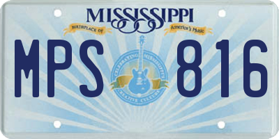 MS license plate MPS816