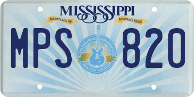 MS license plate MPS820