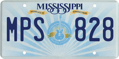 MS license plate MPS828