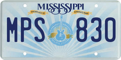 MS license plate MPS830