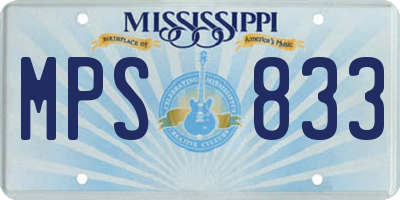 MS license plate MPS833