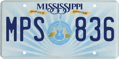MS license plate MPS836