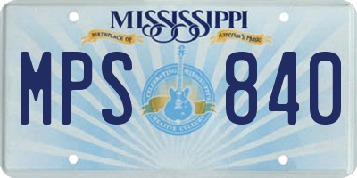 MS license plate MPS840