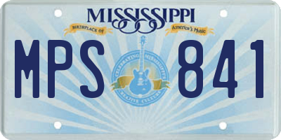 MS license plate MPS841