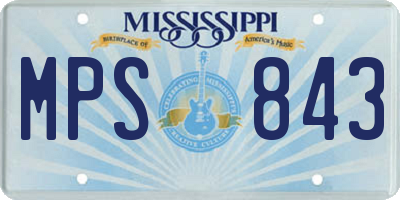 MS license plate MPS843
