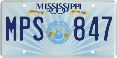 MS license plate MPS847