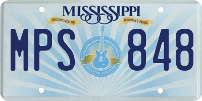 MS license plate MPS848