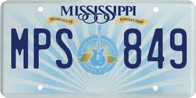 MS license plate MPS849