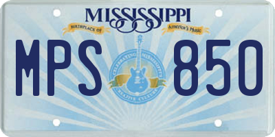 MS license plate MPS850