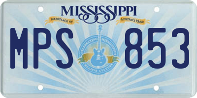 MS license plate MPS853