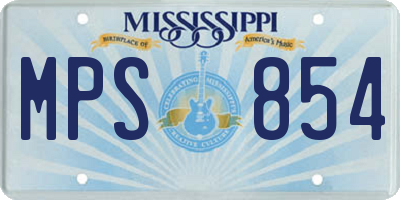MS license plate MPS854