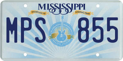 MS license plate MPS855