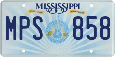 MS license plate MPS858