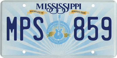 MS license plate MPS859
