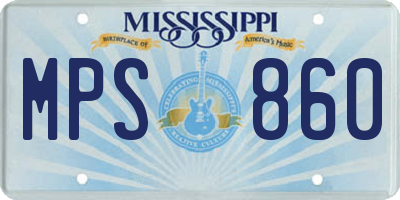 MS license plate MPS860
