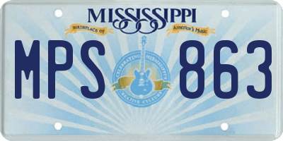 MS license plate MPS863