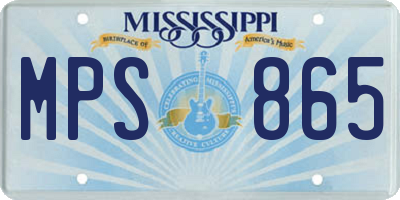 MS license plate MPS865