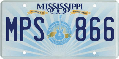 MS license plate MPS866