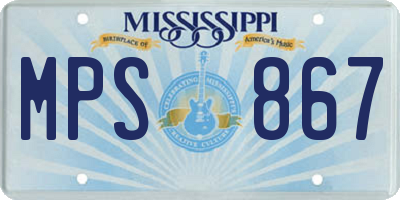 MS license plate MPS867