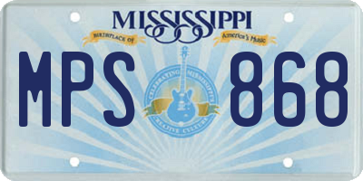MS license plate MPS868