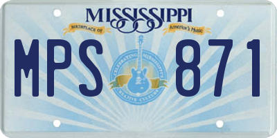 MS license plate MPS871