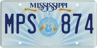 MS license plate MPS874