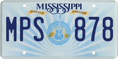 MS license plate MPS878