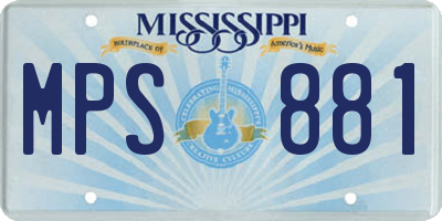 MS license plate MPS881