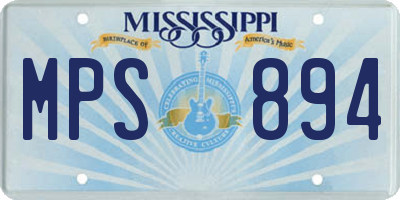 MS license plate MPS894
